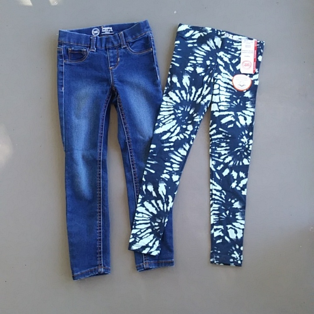 Wonder Nation Denim and Tie-Dye Kids Leggings Set